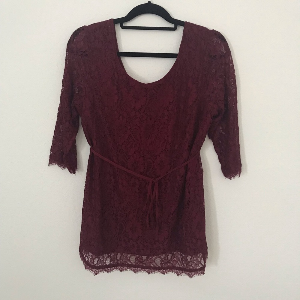 Motherhood Maternity Red Lace Top formal